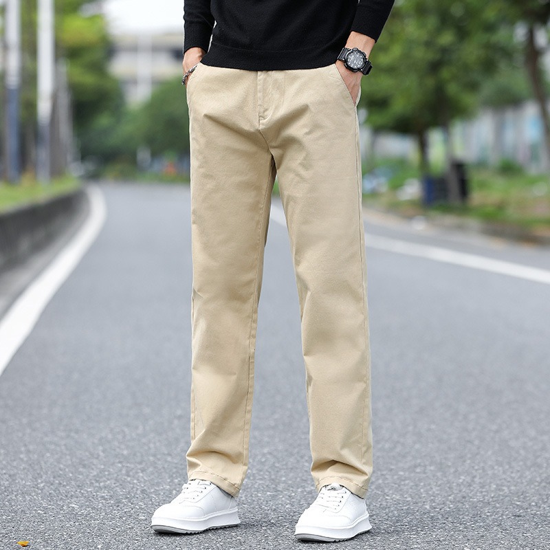 Chino Pants Men - بنطلون رجالي كاجوال بخصر متوسط وساق