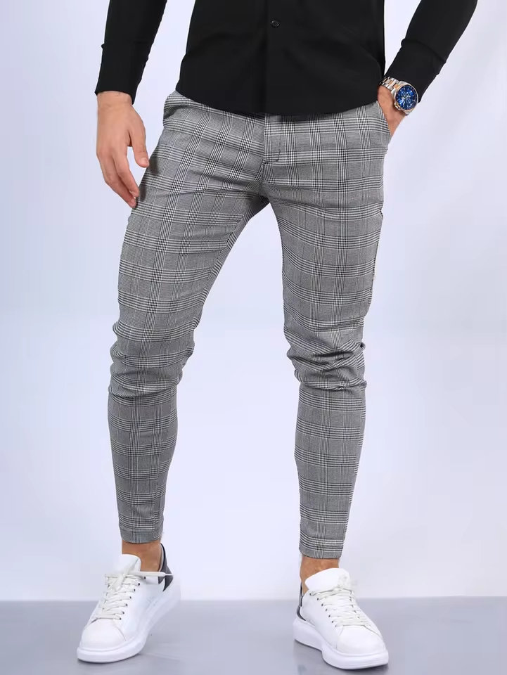 Chino Pants Men - بنطلون رجالي كاجوال من القطن للأعمال،