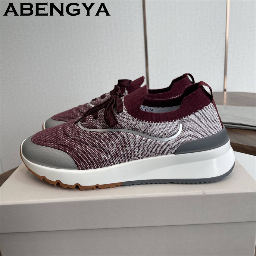 Men'S Fashion Loafers Shoes - أحذية رجالية جديدة متعددة الألوان محبوكة،