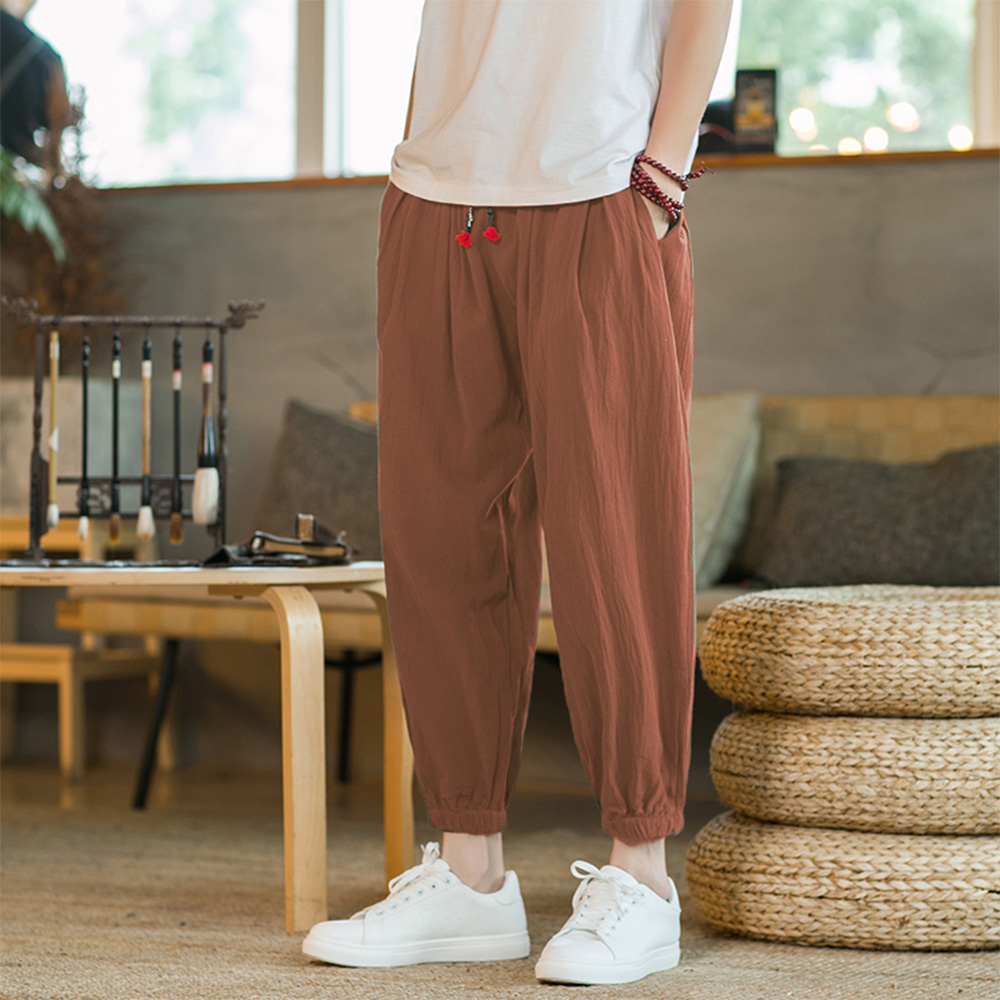 الرجال القطن والكتان سراويلي ح - مراجعة Chino Pants Men وسعره