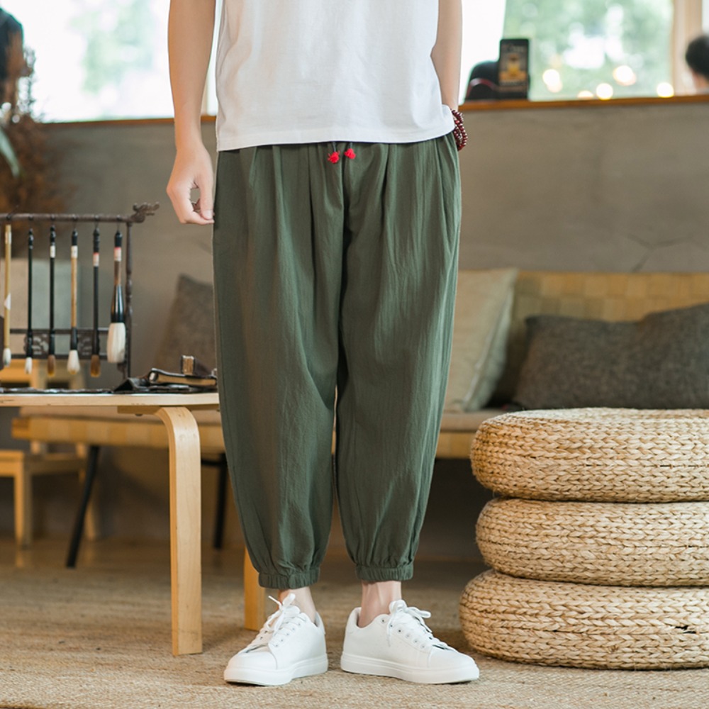 الرجال القطن والكتان سراويلي ح - مراجعة Chino Pants Men وسعره