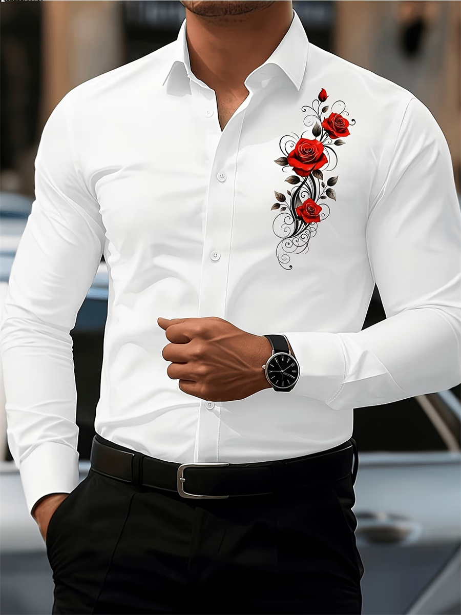 قميص رجالي بأكمام طويلة مزين ب - مراجعة Mens Fashion Trend وسعره
